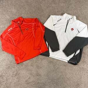Lot of 2 PING Golf 1/4 Zip Pullover Jackets - Oklahoma State Cowboys EUC Size L